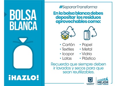 El nuevo código de color de bolsas para reciclar en Colombia 