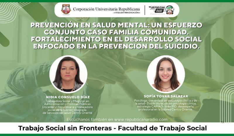 Podcast Prevención en salud mental, familia, comunidad, desarrollo social en la prevención del suicidio